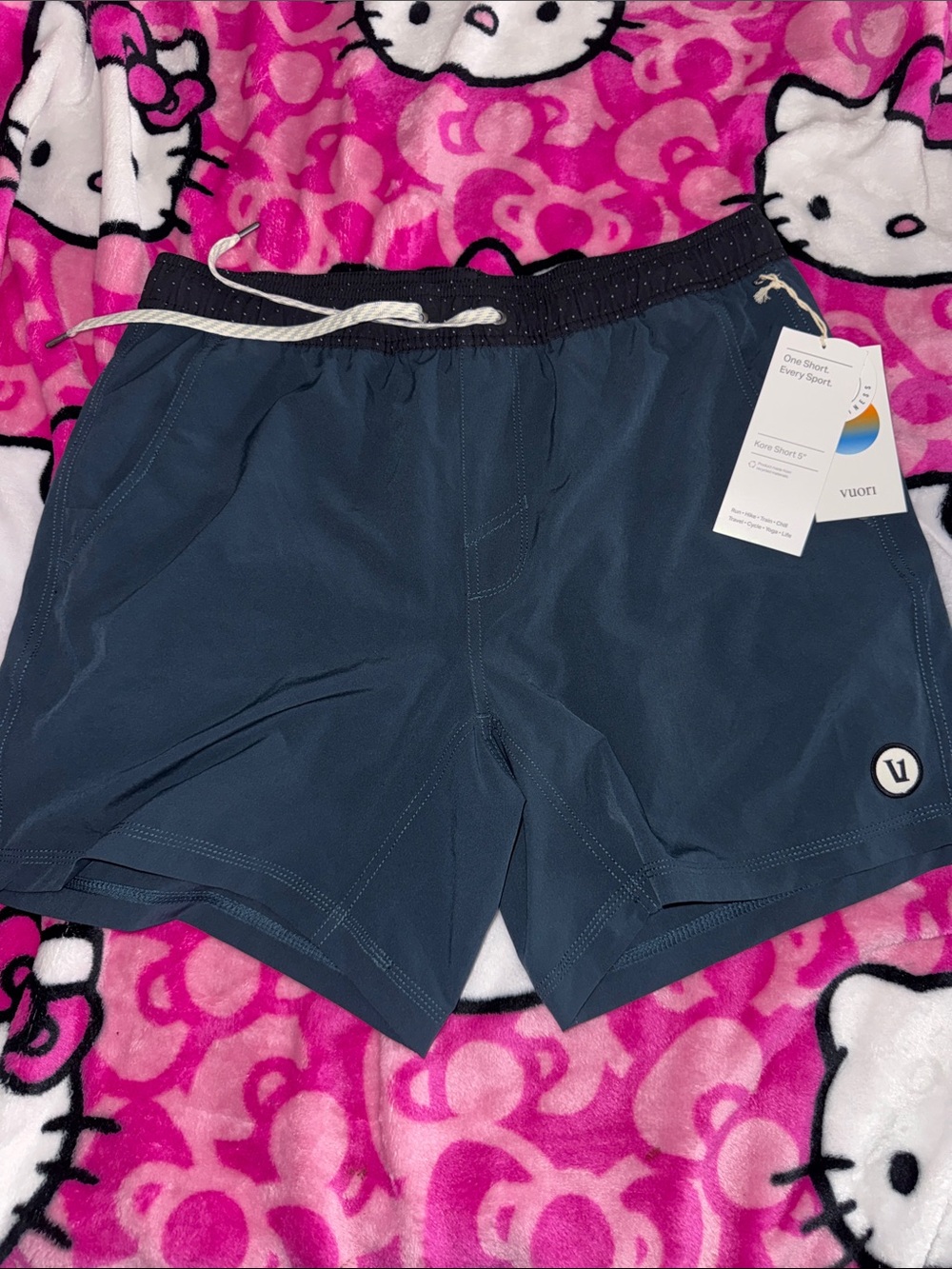 Vuori Men's Navy Athletic Shorts with Drawstring Waist